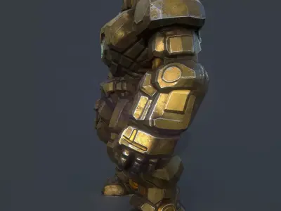 IRON WARDEN Low-poly 3D model