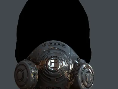 Helmet gas mask scifi military combat Low-poly Low-poly 3D model purchase