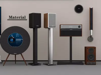 Modern High-Fidelity Audio Home Theater System Low-poly 3D model