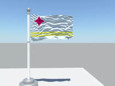 Aruba Flag 3D model