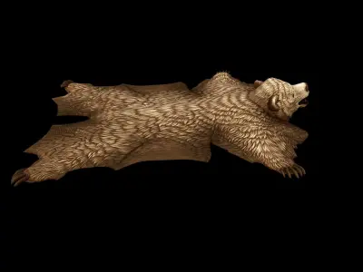 Bear Rug - PBR - Textured Low-poly 3D model