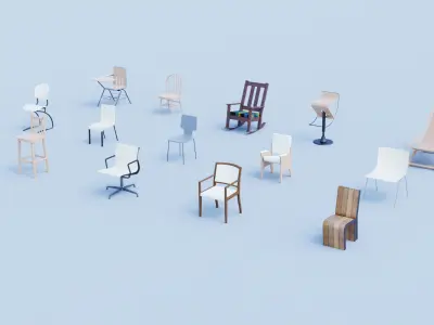 Chair Collection Indoor and Outdoor 3D model