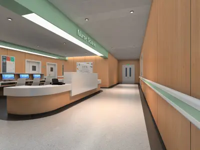 Hospital corridor 3D model