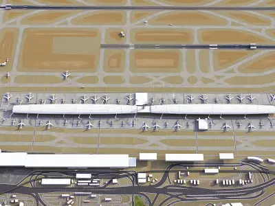 Dubai - International Airport - DXB Low-poly 3D model