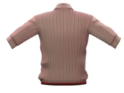 Cartoon High Poly Subdivision Striped Shirt Low-poly 3D model