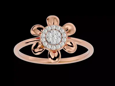 Light Minimalist Diamond Ring Earrings Pendant Set 3D print model