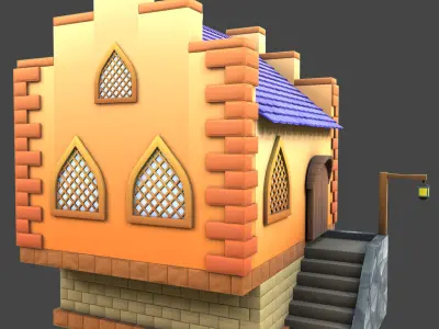 House Stylized 3d model Low-poly 3D model