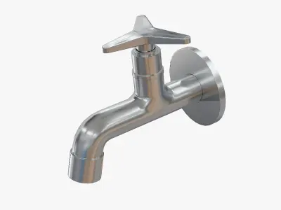 Tap chrome Low-poly 3D model