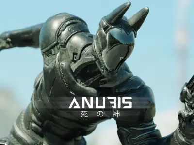 LOW POLY ROBOT -  ANUBIS  Low-poly 3D model