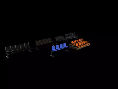 Waiting Room Chairs set 3D model