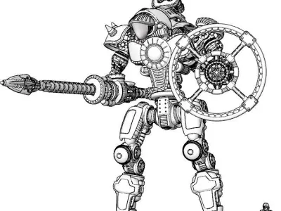 Project Cervantes- The 28mm Caballero Close Combat Mech 3D print model