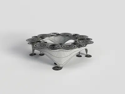 Circular spiral pattern bench  3D model