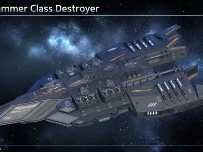 Spaceship Destroyer Collection II 3D Model Pack