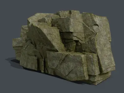 Skull Rock Low-poly 3D model 10