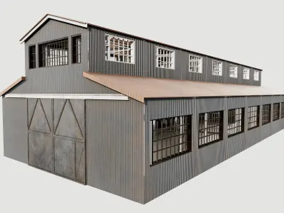 Warehouse Low-poly 3D model 6