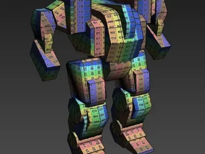 Humanoid Mech Low-poly 3D model