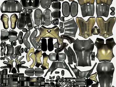 Robo Skeleton Cyborg Full Character Low-poly 3D model