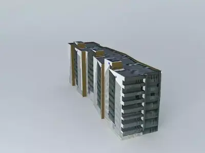 Old apartament building in Kaunas Free 3D model