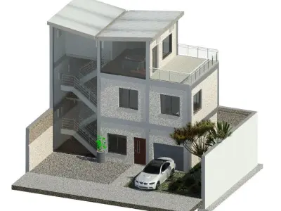 Modular Metal House 3D model