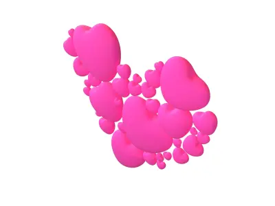 Combination Design Heart Icon v1 001 3D model