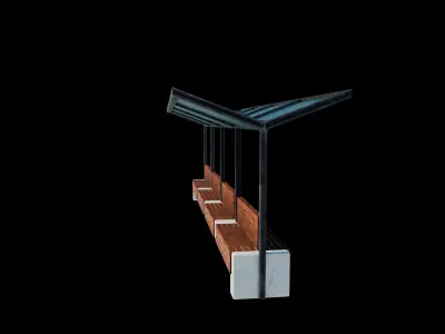  Bus Stop Bus Shelter 3D model