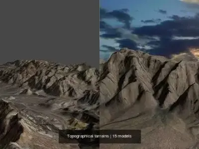 Topographical tarrains 3D Model Pack