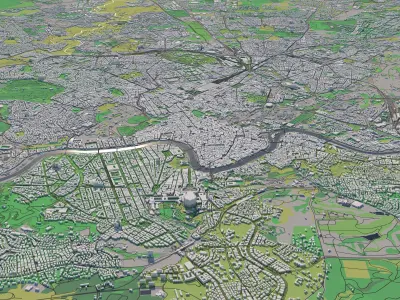Rome 30x30km City Map 3D model