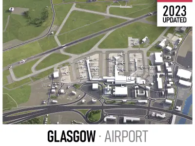 Glasgow - 3D Airport  Model Low-poly 3D model