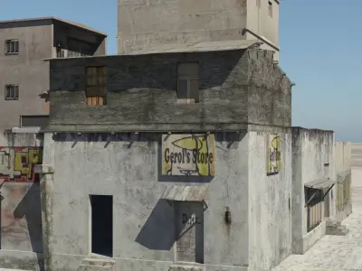 Shanty Town Buildings 2 City Block A B C Low-poly 3D model
