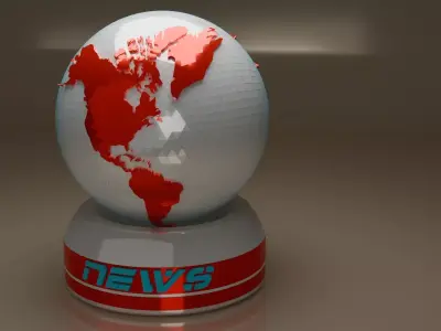 World for news 3D 3D model