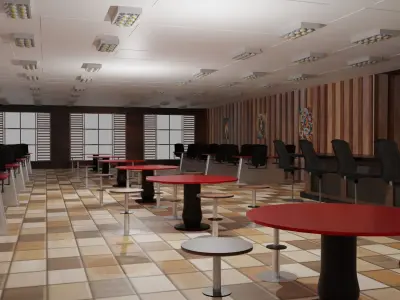 Tavern Interior Low-poly 3D model