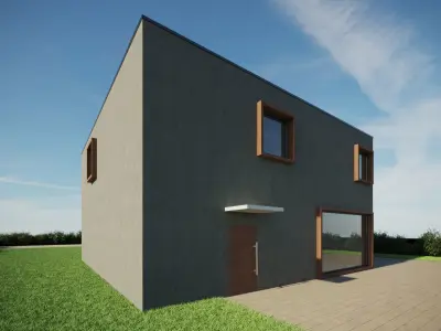 Contemporary Concrete House 3D model