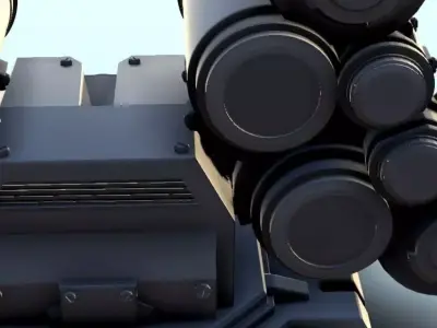 Quadruple barrel turret 1  supported version - Future Sci-Fi SF  3D print model