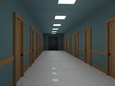 Hotel Corridor Low-poly 3D model