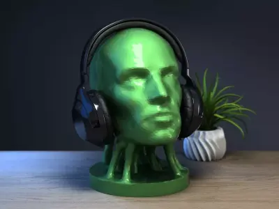 Human abstract Headphone Stand Cyborg Headset Stand 3D print model