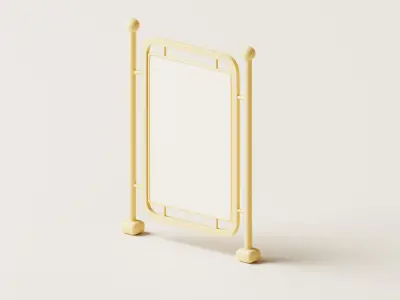 Black Wooden Frame 3D Model Low-poly 3D model