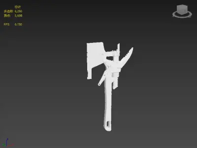 Next generation wrench axe Low-poly 3D model