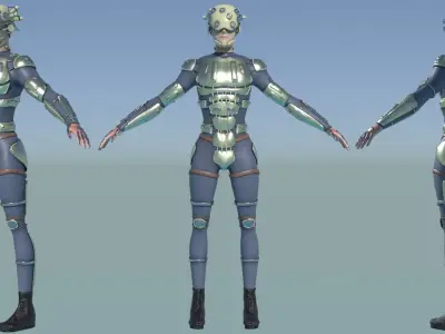 A character with many Eyes Low-poly 3D model