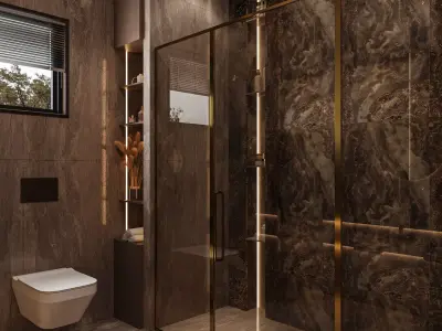 Luxury Modern Bathroom Interior Scene  3ds Max Corona Render  3D model