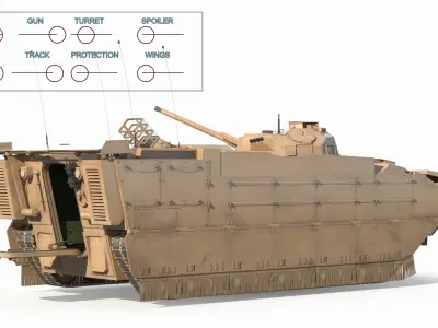  US Marine Amphibious Assault Vehicle Wet Rigged 
