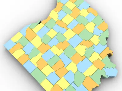 Ohio Political Map 3D model