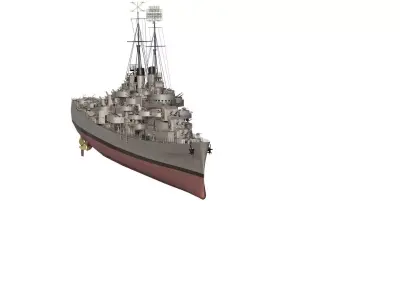 AMERICAN NAVY WW2 LIGHT CRUISER OAKLAND CLASS 3D model