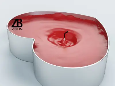 Heart shaped candle 3D model