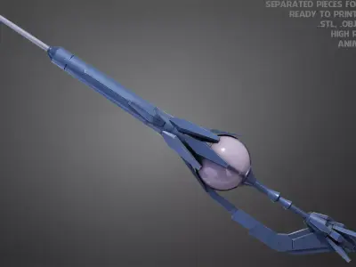 Overlord Shalltear Bloodfallen Spuit Lance Weapon for Cosplay 3D print model