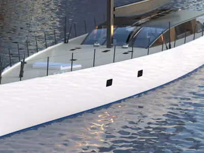 Modern Sailing Yacht  3d Exterior 3D model