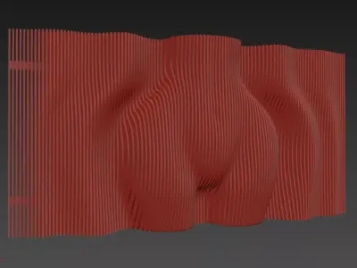 Parametric Female Body Panel Wall Decor 3D model