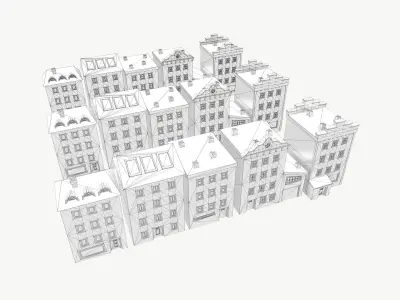 LowPoly Houses Pack03 Low-poly 3D model