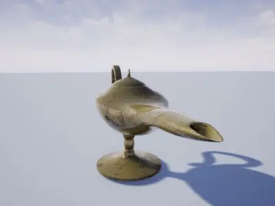 Ancient Oil Lamp Low-poly 3D model