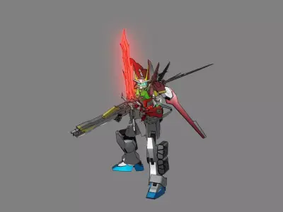 Attacker Gundam B 13 3D model