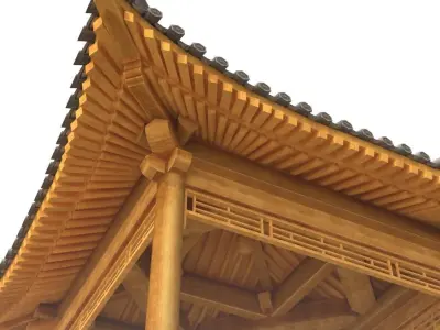 Four corner Pavilion Low-poly 3D model